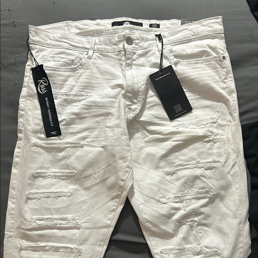 White Distressed Men's Jeans